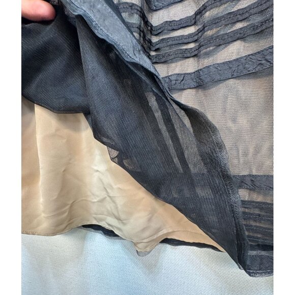 Ann Taylor Loft Strapless Dress Size 10 Black Lace Ribbon Belt Couture - Picture 7 of 11